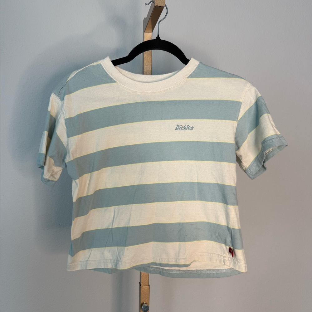 Dickies Blue and White Striped Women’s Baby Tee